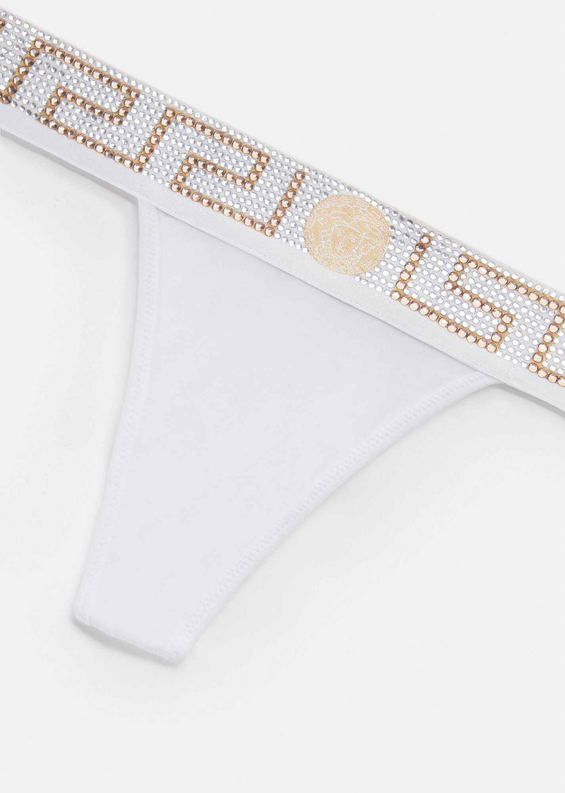 VERSACE Crystal Greca Thong outlook