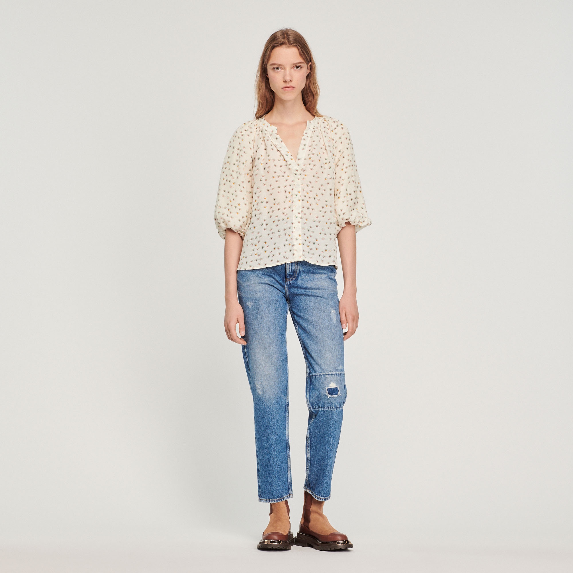 Loose top with Summer Flowers print - 3
