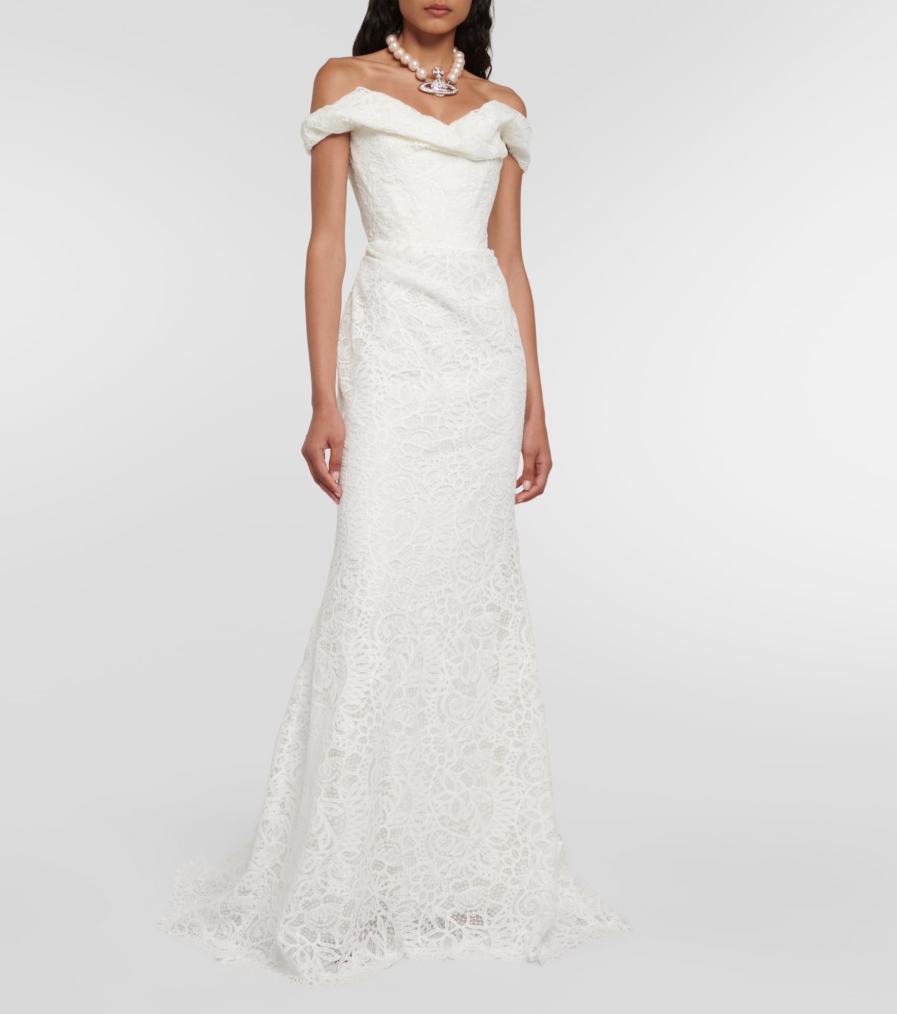 Bridal Nova Cora off-shoulder lace gown - 2