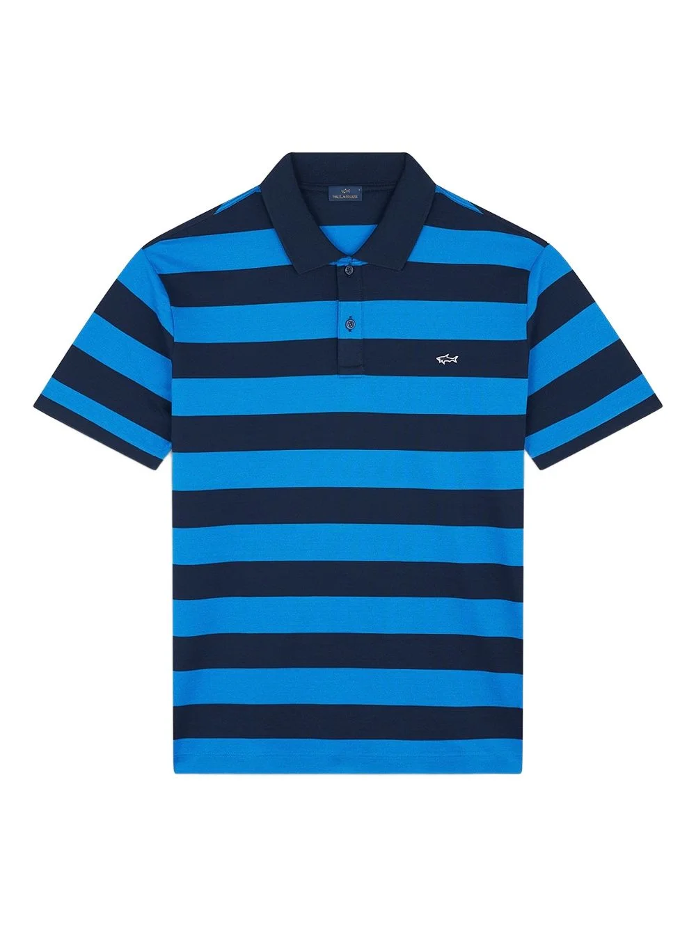 striped double piqué cotton polo shirt - 1