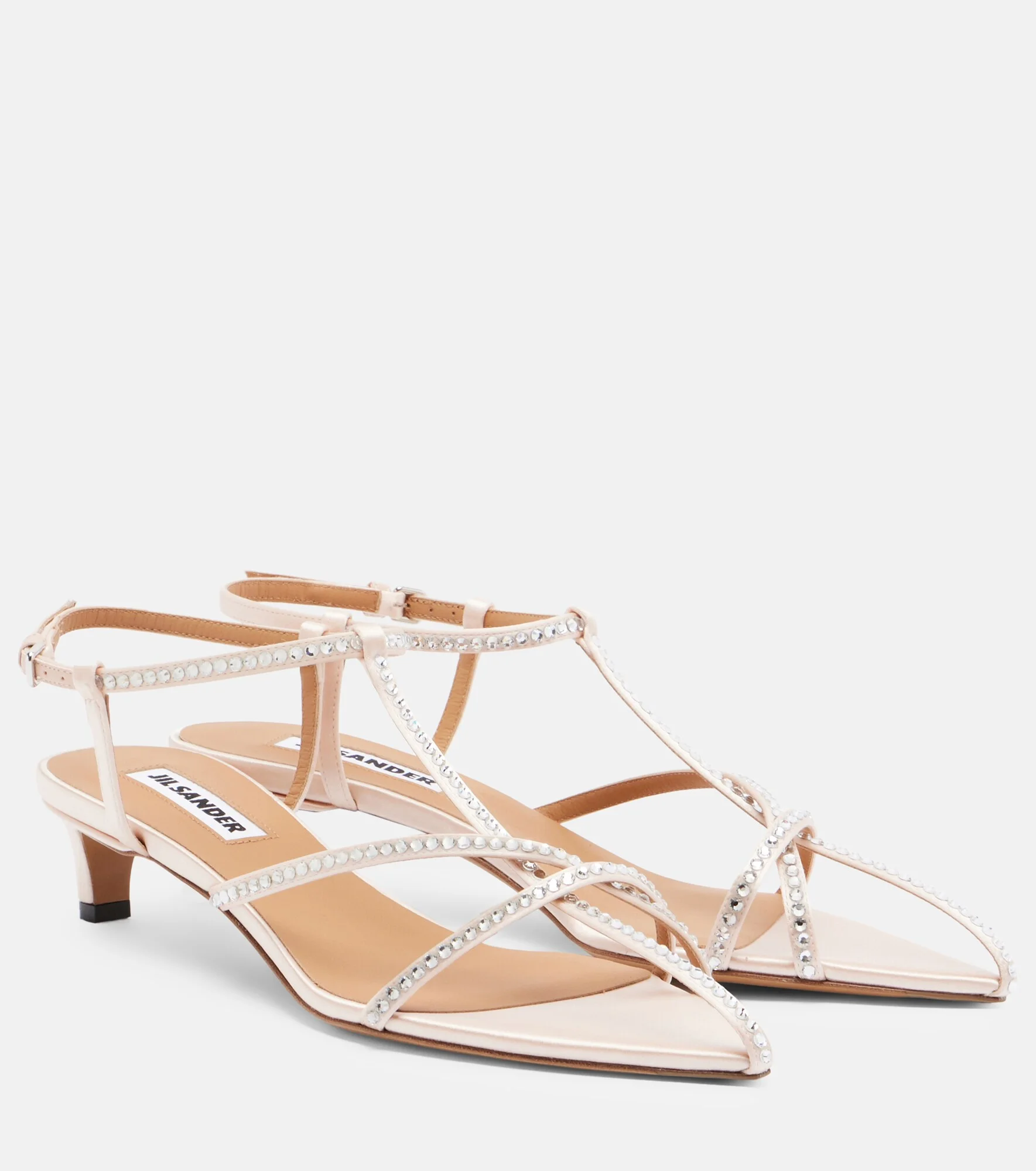 Cage crystal-embellished leather sandals - 1
