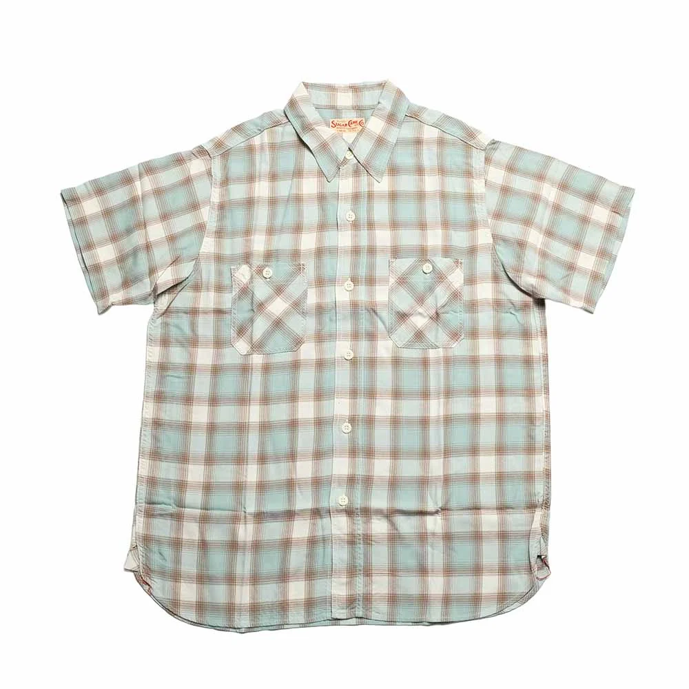 RAYON OMBRE PLAID S/S WORK SHIRT - SC39728 - 1