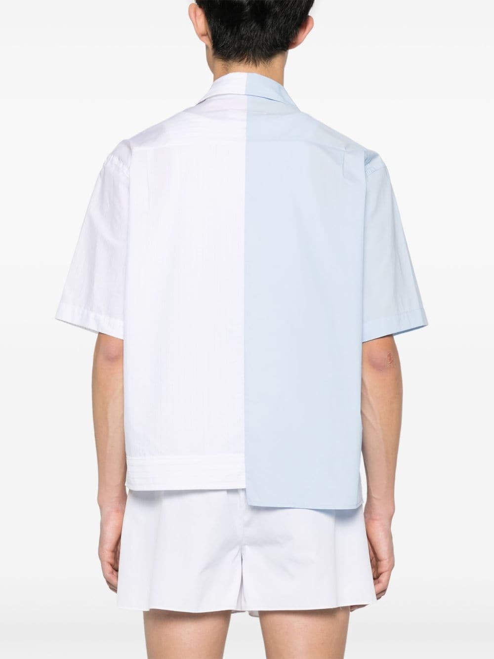 panelled-design cotton shirt - 4