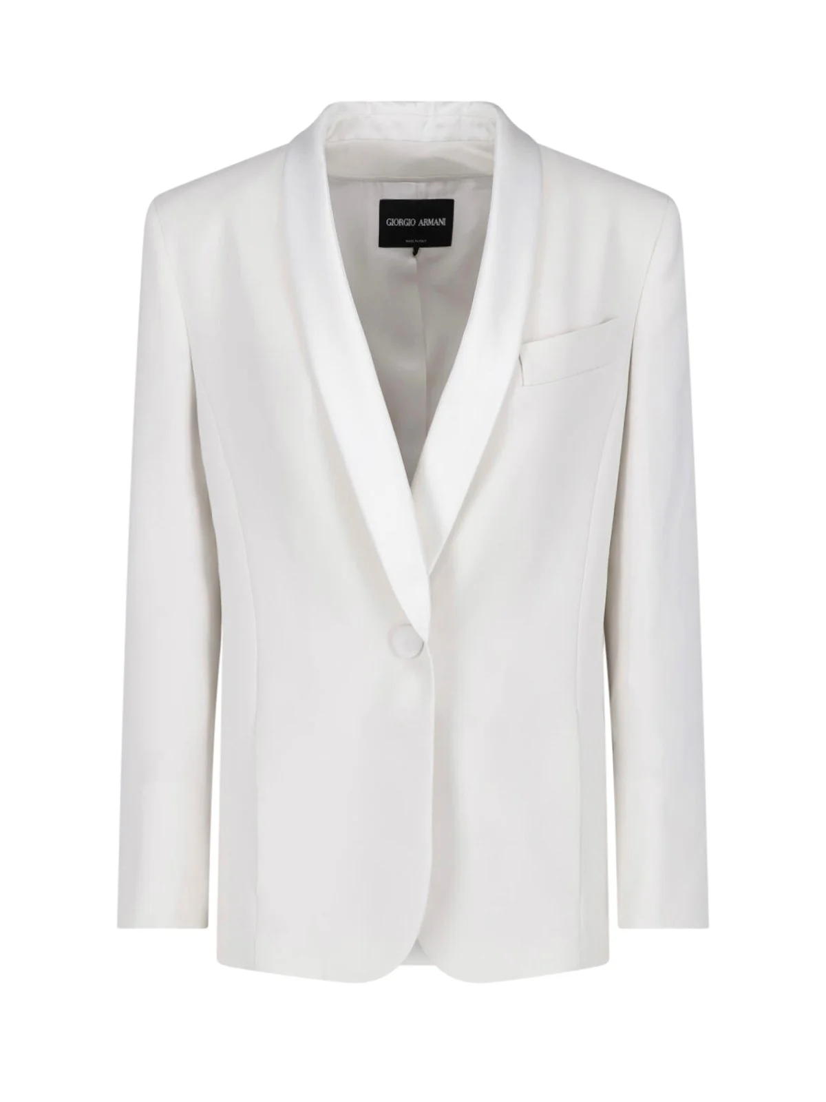 SINGLE-BREASTED SILK BLAZER - 1