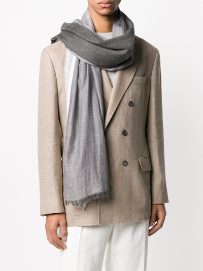 Brunello Cucinelli colour-block knitted scarf outlook