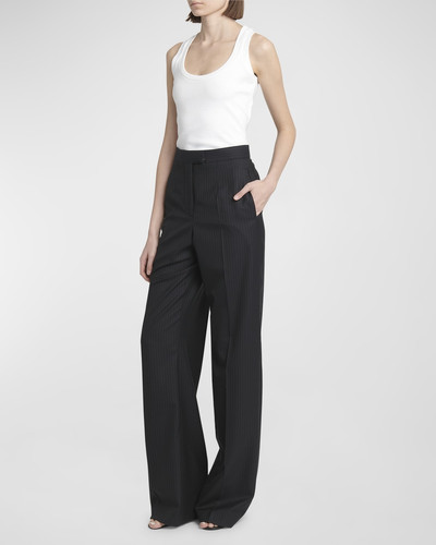 Alexander McQueen High-Rise Pinstripe Wide-Leg Trousers outlook