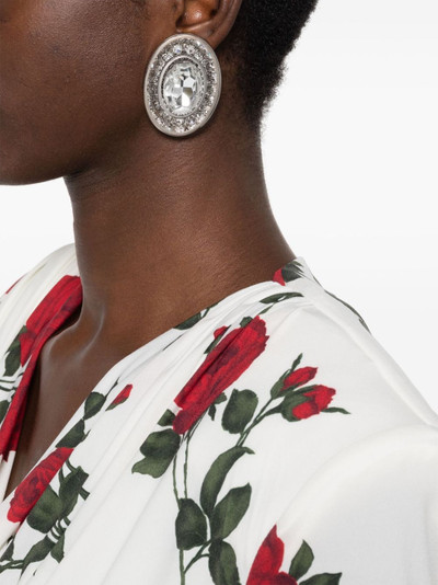 Alessandra Rich oval-shape crystal earrings outlook