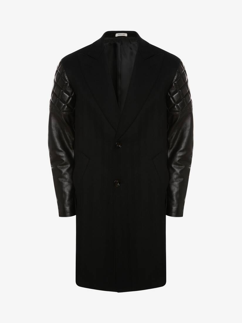 Hybrid Biker Sleeve Coat in Black - 1