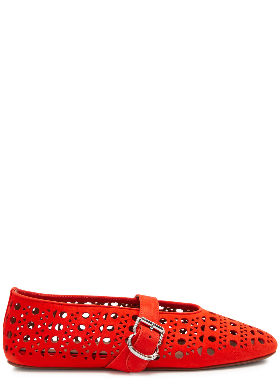 Vienne cut-out suede ballet flats - 1