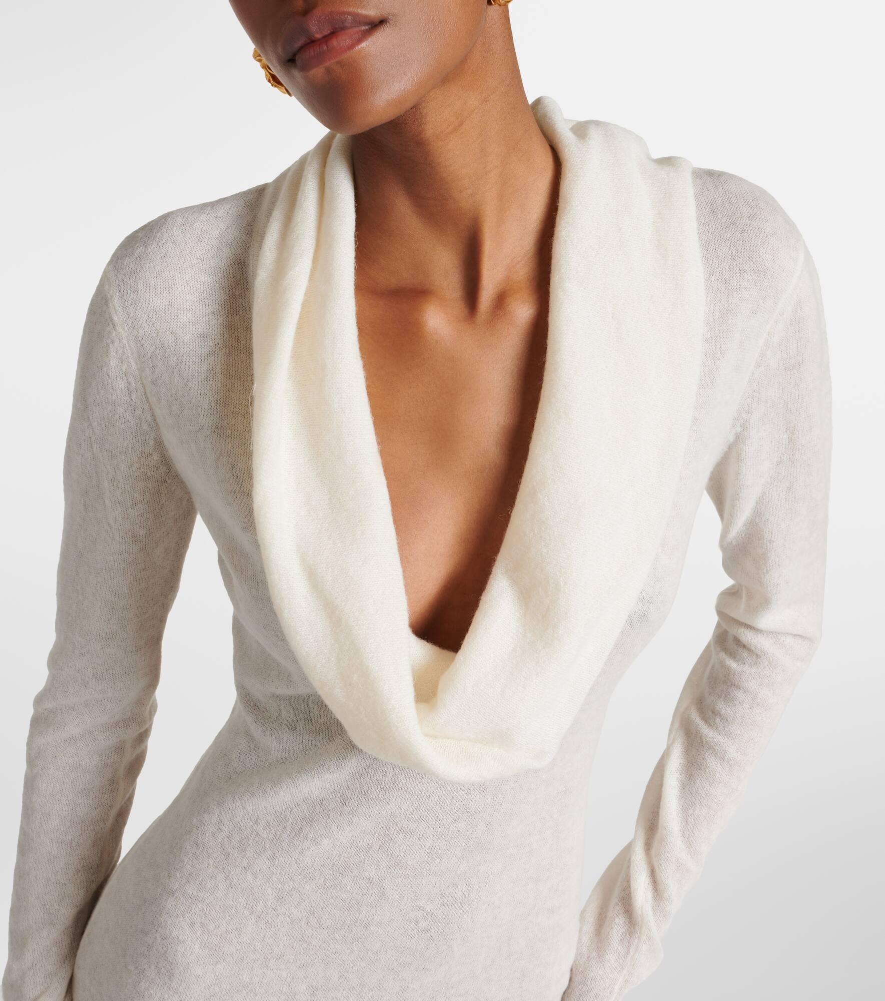 Alpaca-blend knitted maxi dress - 4