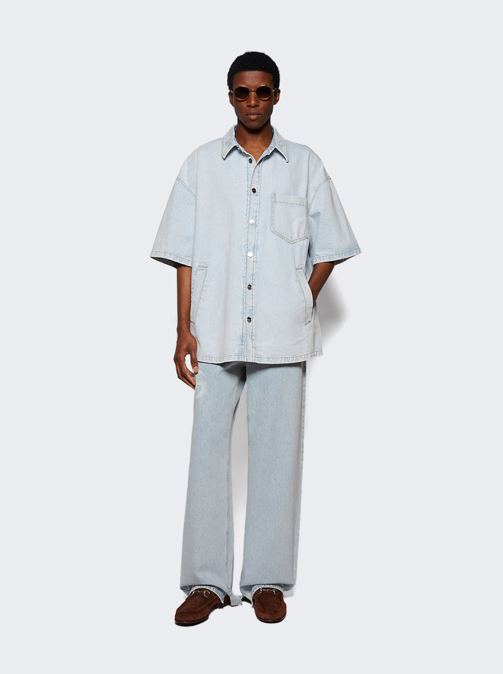 Baggy Pant Bleach Jeans Turquoise - 5