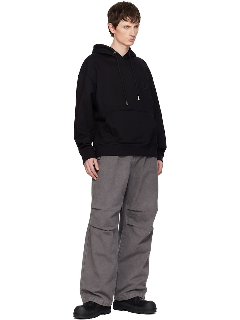 Wooyoungmi Black Flower Back Logo Hoodie outlook