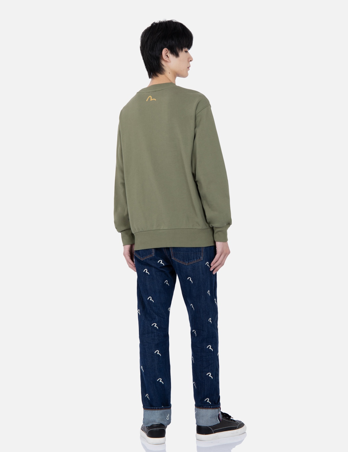 ALLOVER SEAGULL EMBROIDERY SLIM-FIT DENIM JEANS #2010 - 4