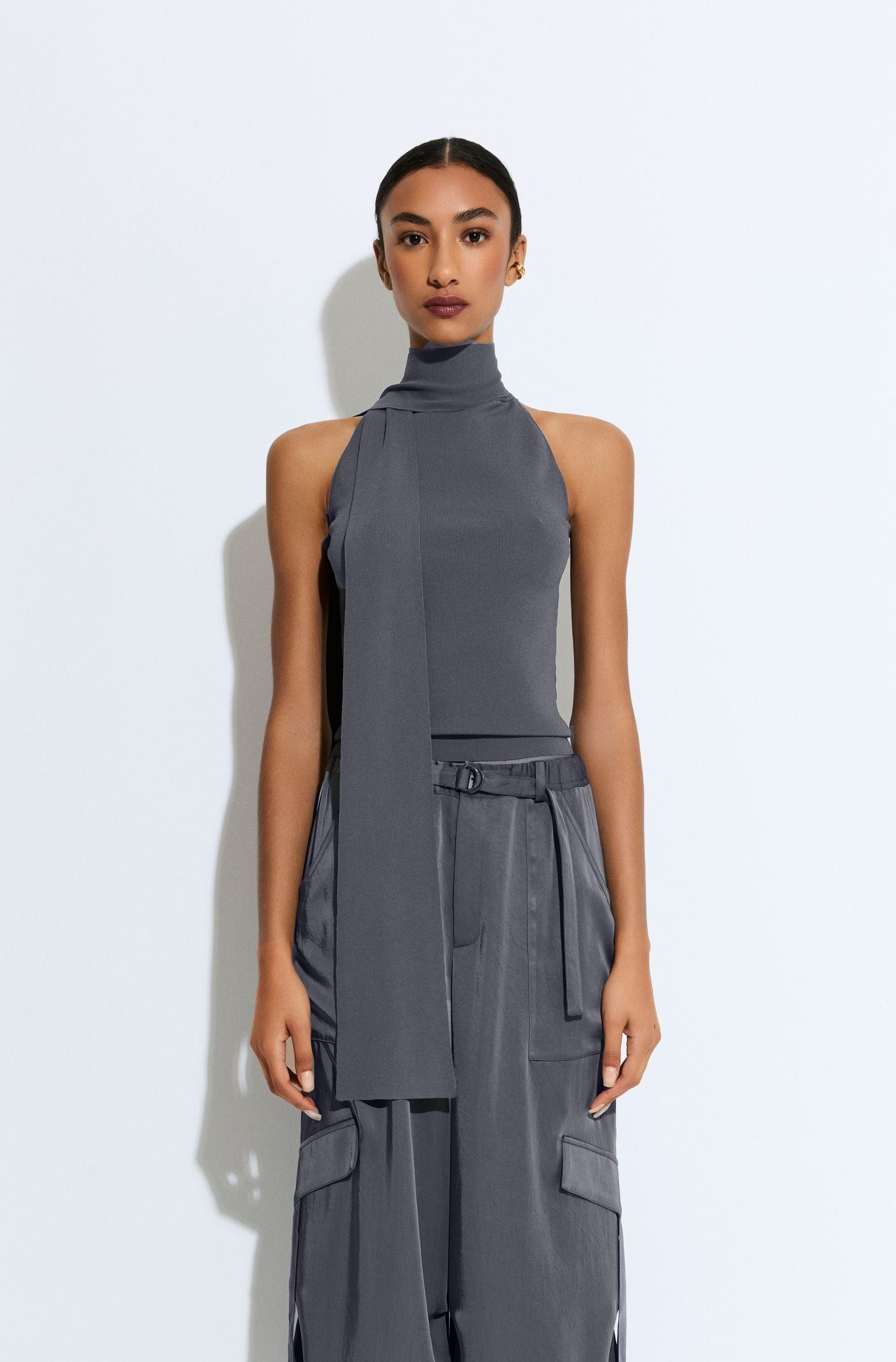 Matte Viscose Halterneck Top - 2
