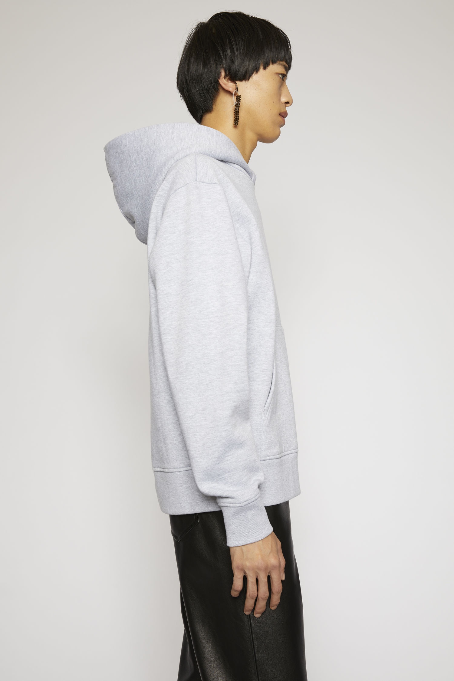 Classic fit hooded sweatshirt - Pale Grey Melange - 5