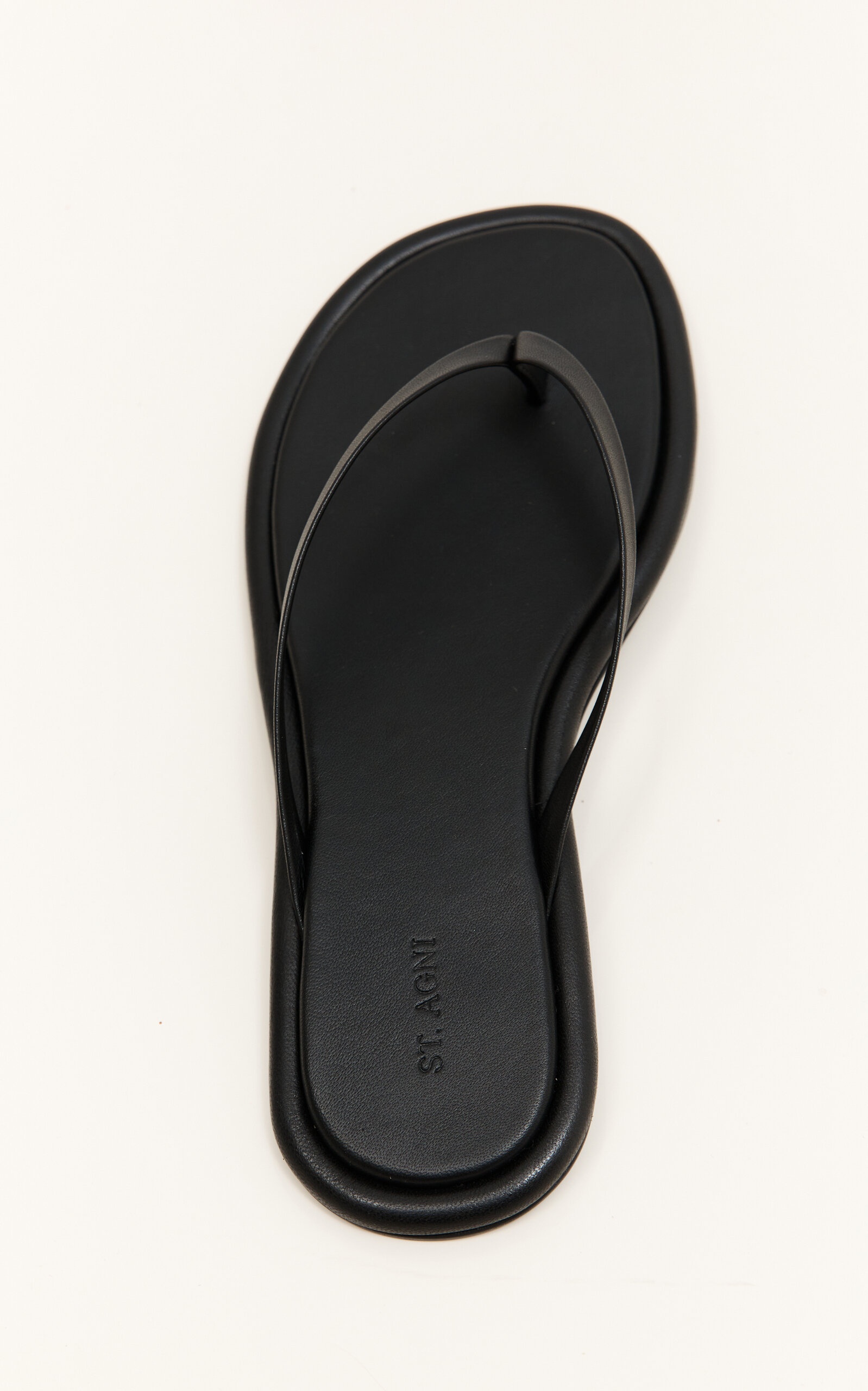 ST. AGNI Leather Flip Flops black | REVERSIBLE