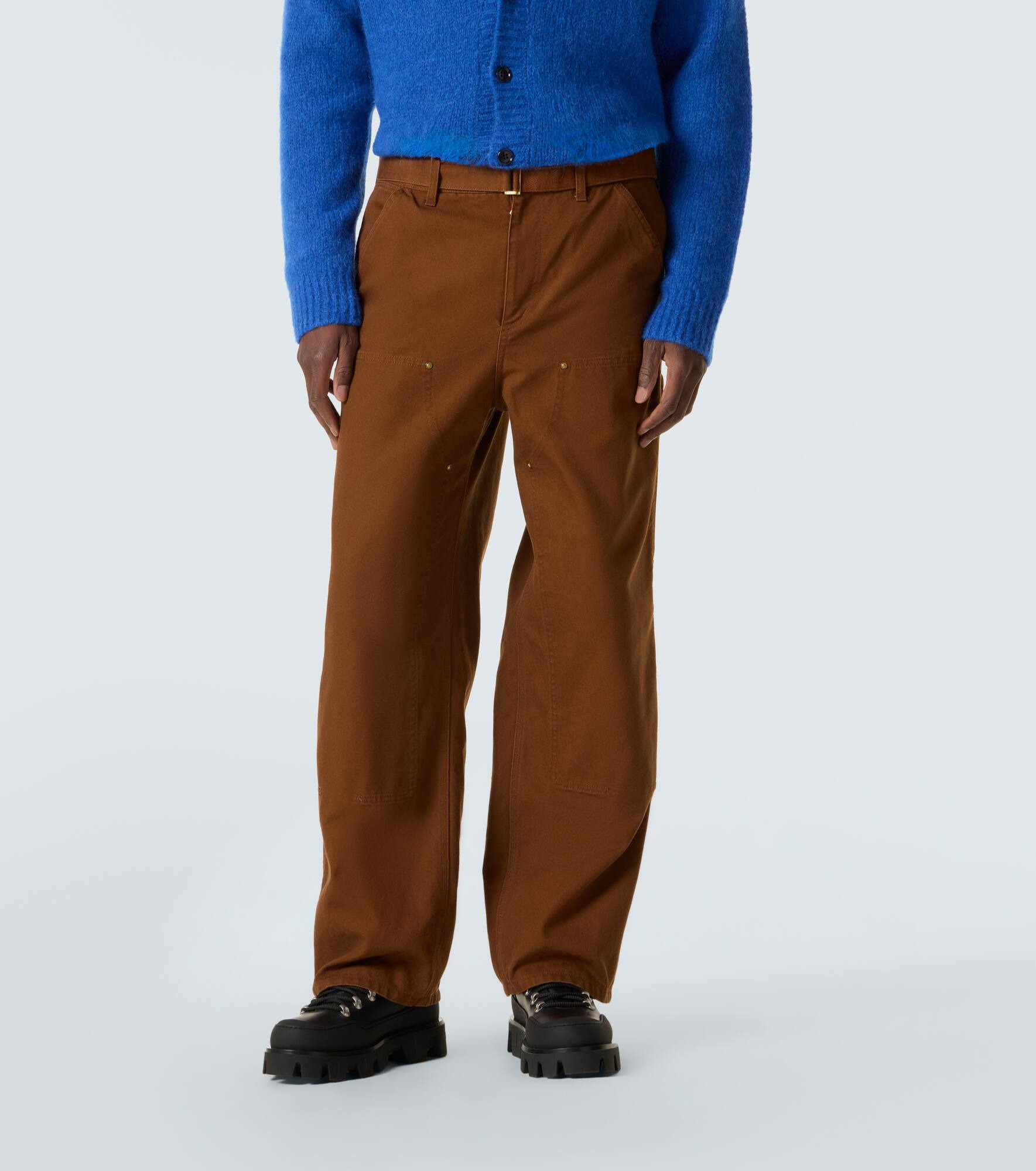 x Carhatt belted cotton straight pants - 3