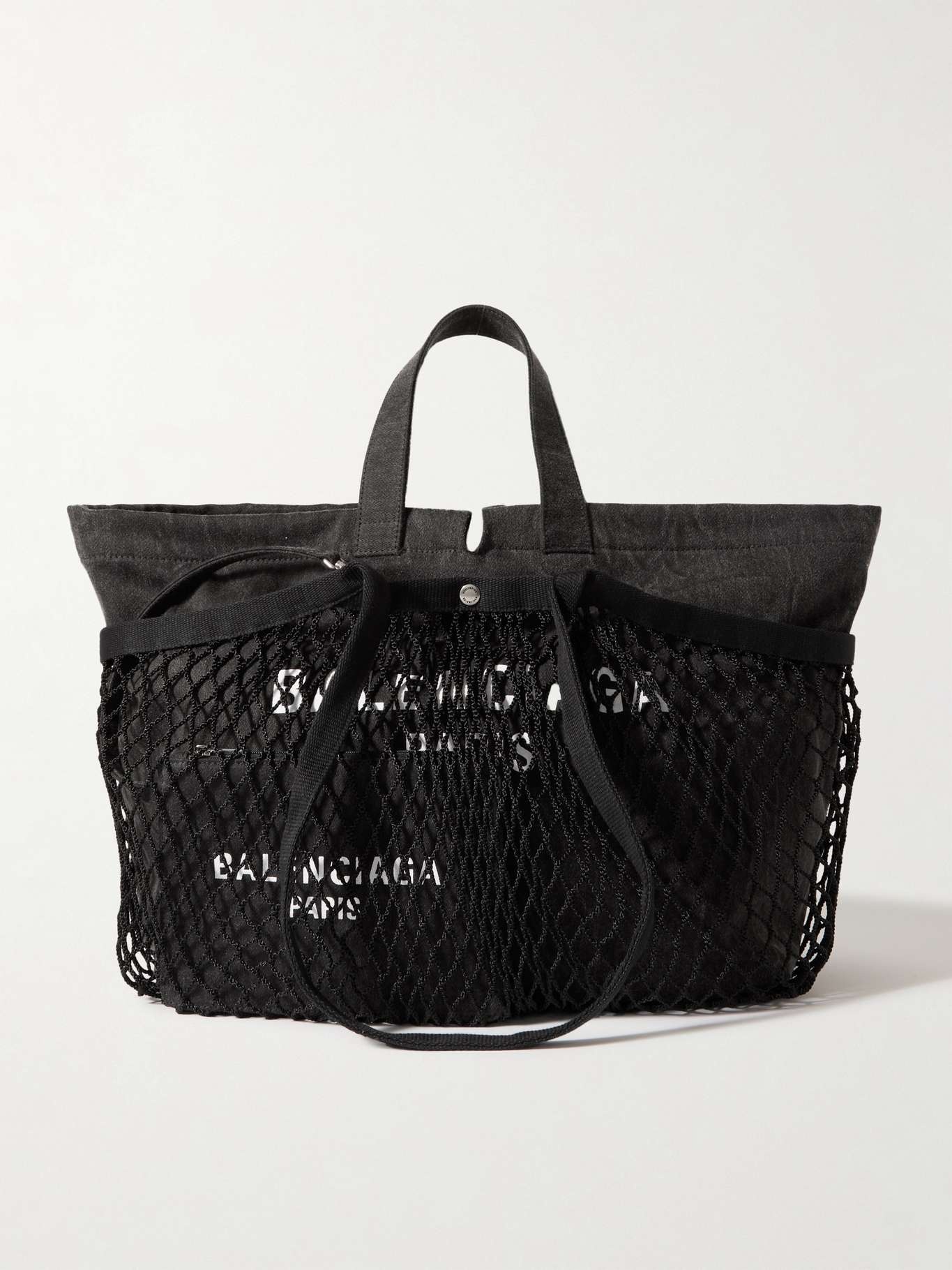 【関税&送料込】Balenciaga Black Canvas And Mesh Medium 24 7 BALENCIAGA Black canvas and mesh medium 24/7 shopping bag