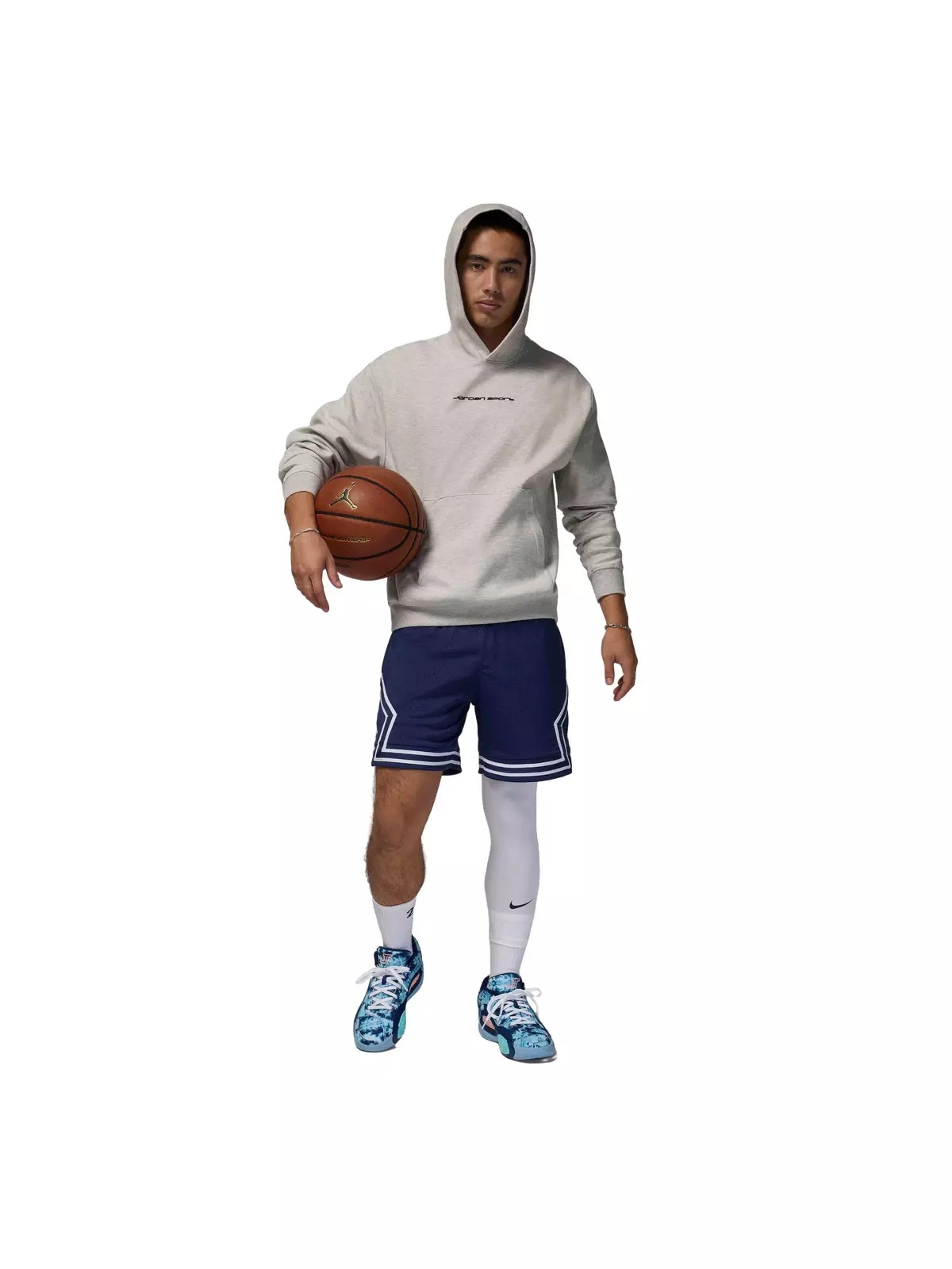 Men's Sport Hoop Fleece Dri-FIT Pullover Hoodie -Grey Heather - 7
