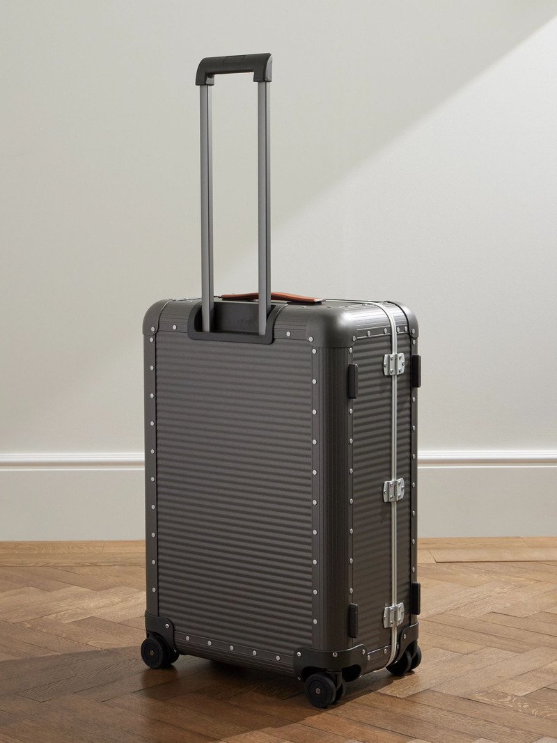 Bank Spinner 68cm Leather-Trimmed Aluminium Suitcase Gray 4