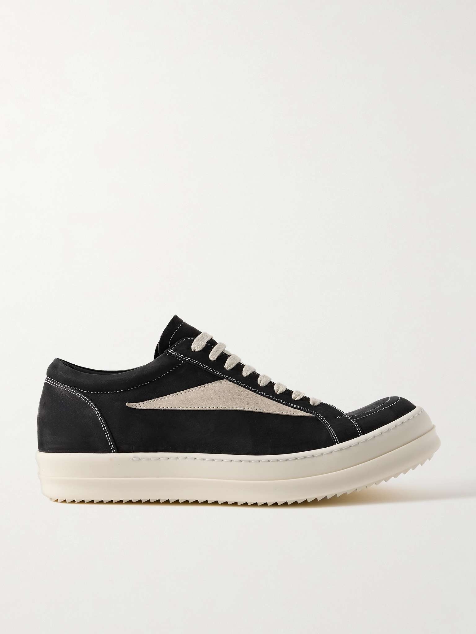 Vintage Suede-Trimmed Nubuck Sneakers - 1