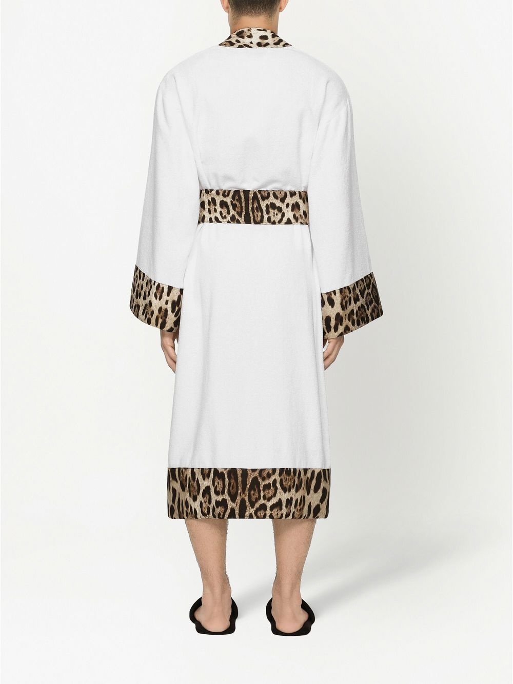 leopard-print cotton bathrobe - 5