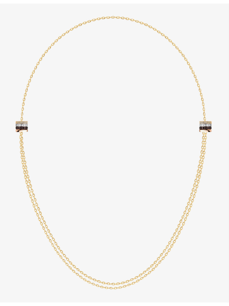 Quatre Classique 18ct yellow-, white- brown and rose-gold and 0.24ct brilliant-cut necklace 1