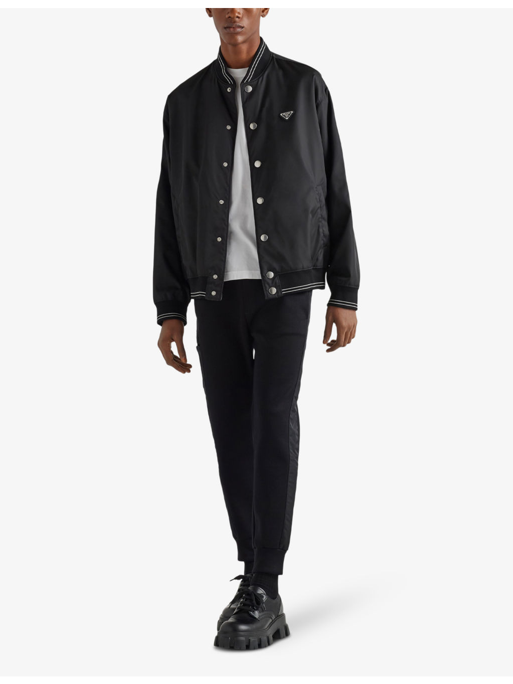 Contrast-trim tapered-leg cotton and recycled-nylon jogging bottoms - 2