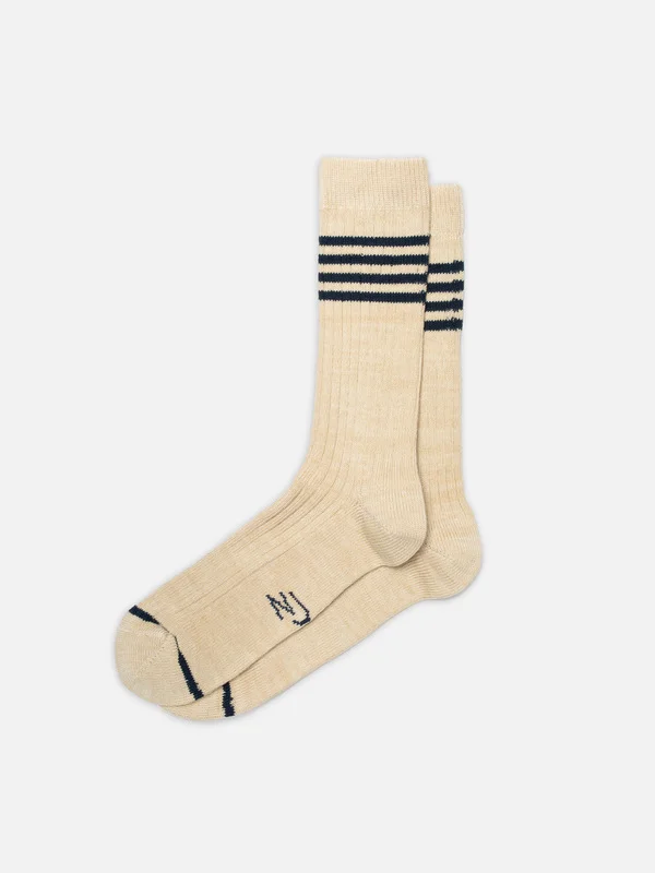 Men Tennis Socks Stripe Blue/Beige - 1
