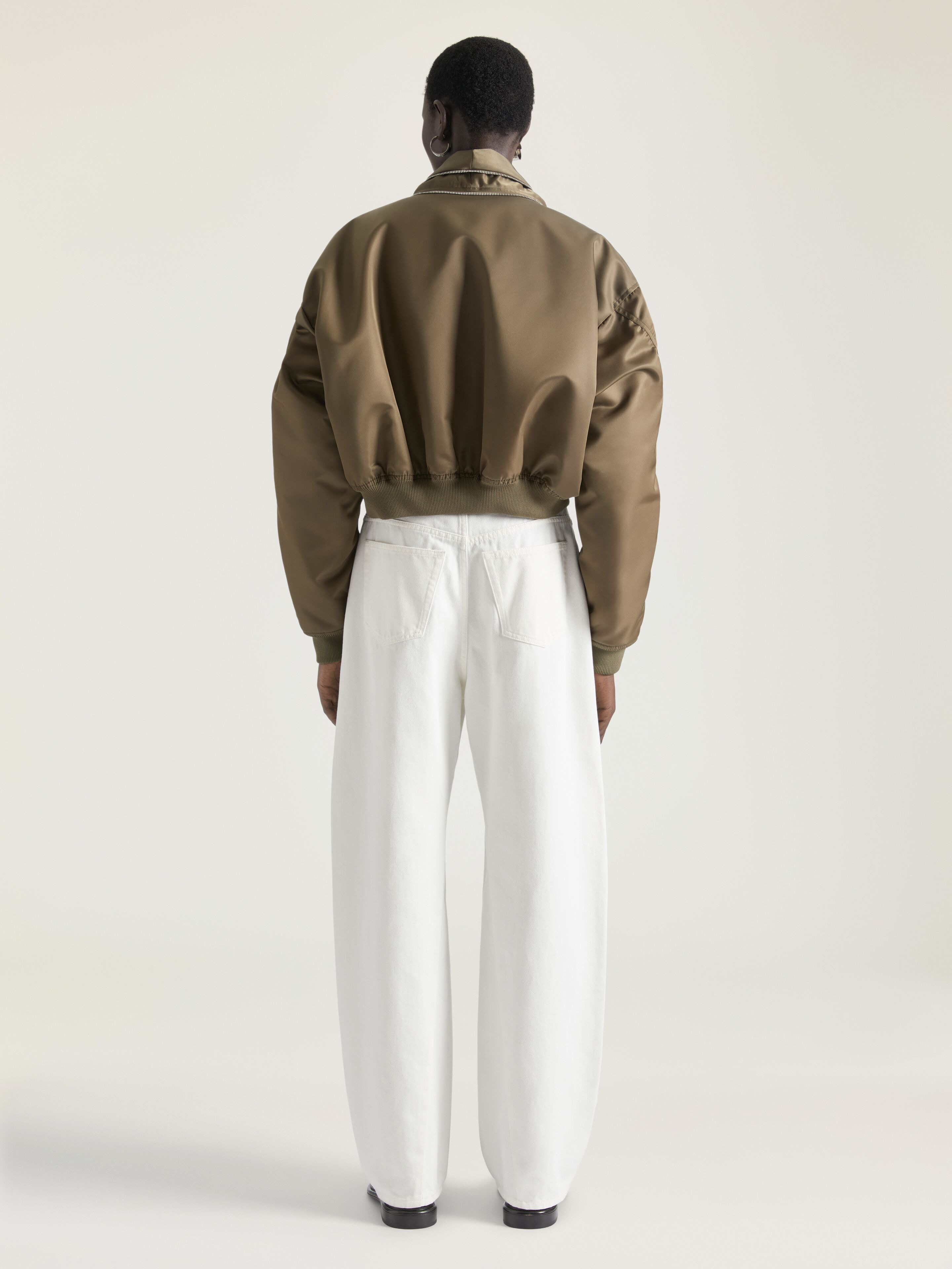 BOMBER WITH ZIPPED SHAWL COLLAR IN NYLON - 3