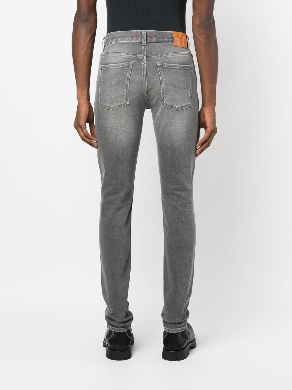 stonewashed straight-leg trousers - 4