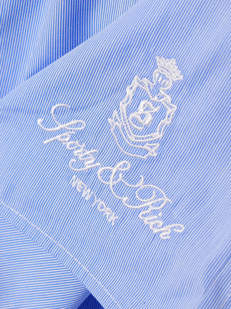 Vendome embroidered pinstriped cotton-poplin shorts Light blue 5