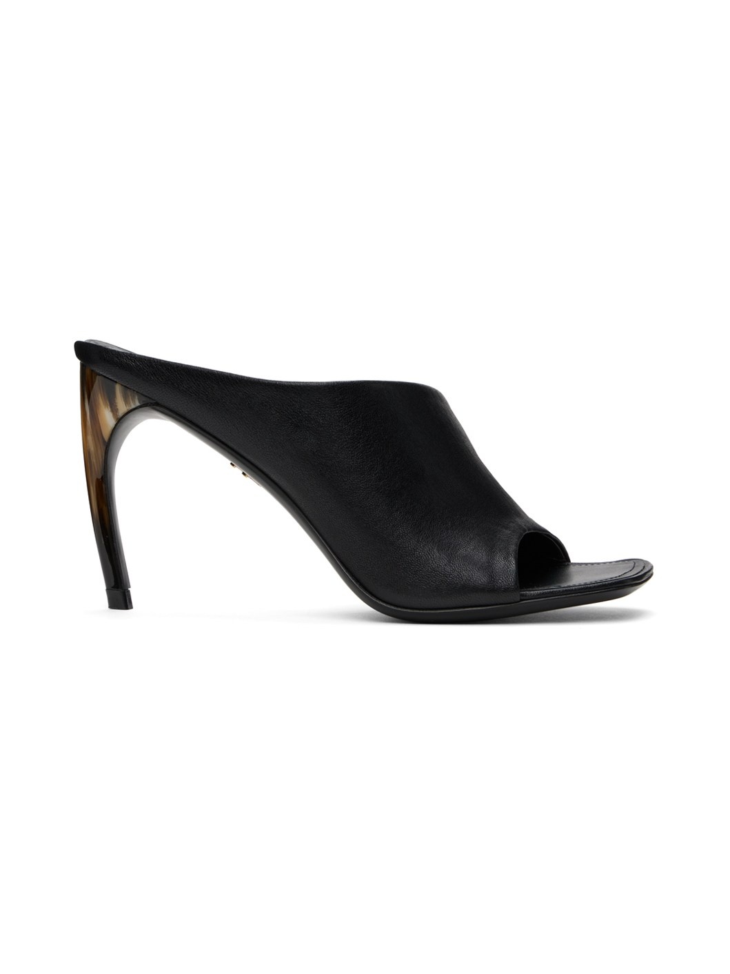 Black Curved Heeled Sandals - 1