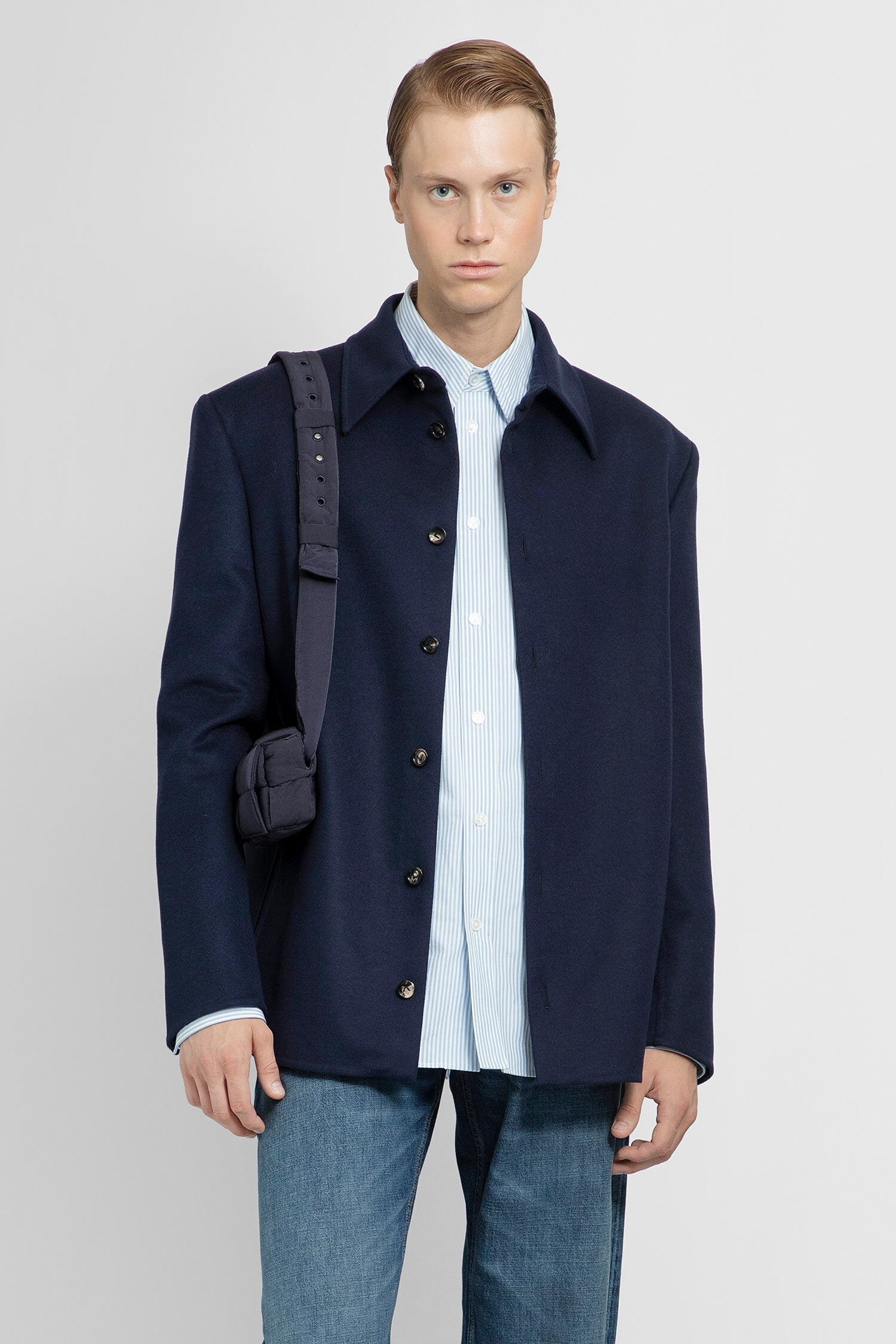 BOTTEGA VENETA MAN BLUE JACKETS - 1