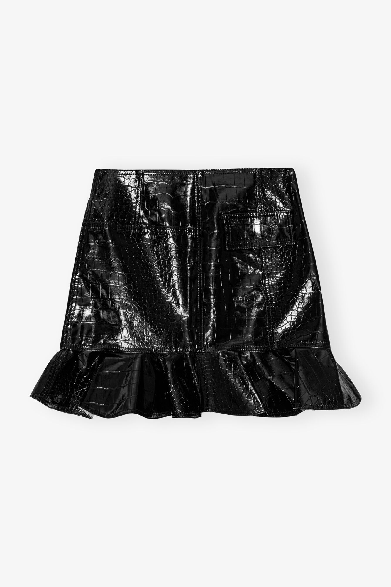BLACK FUTURE COATED MINI SKIRT - 5