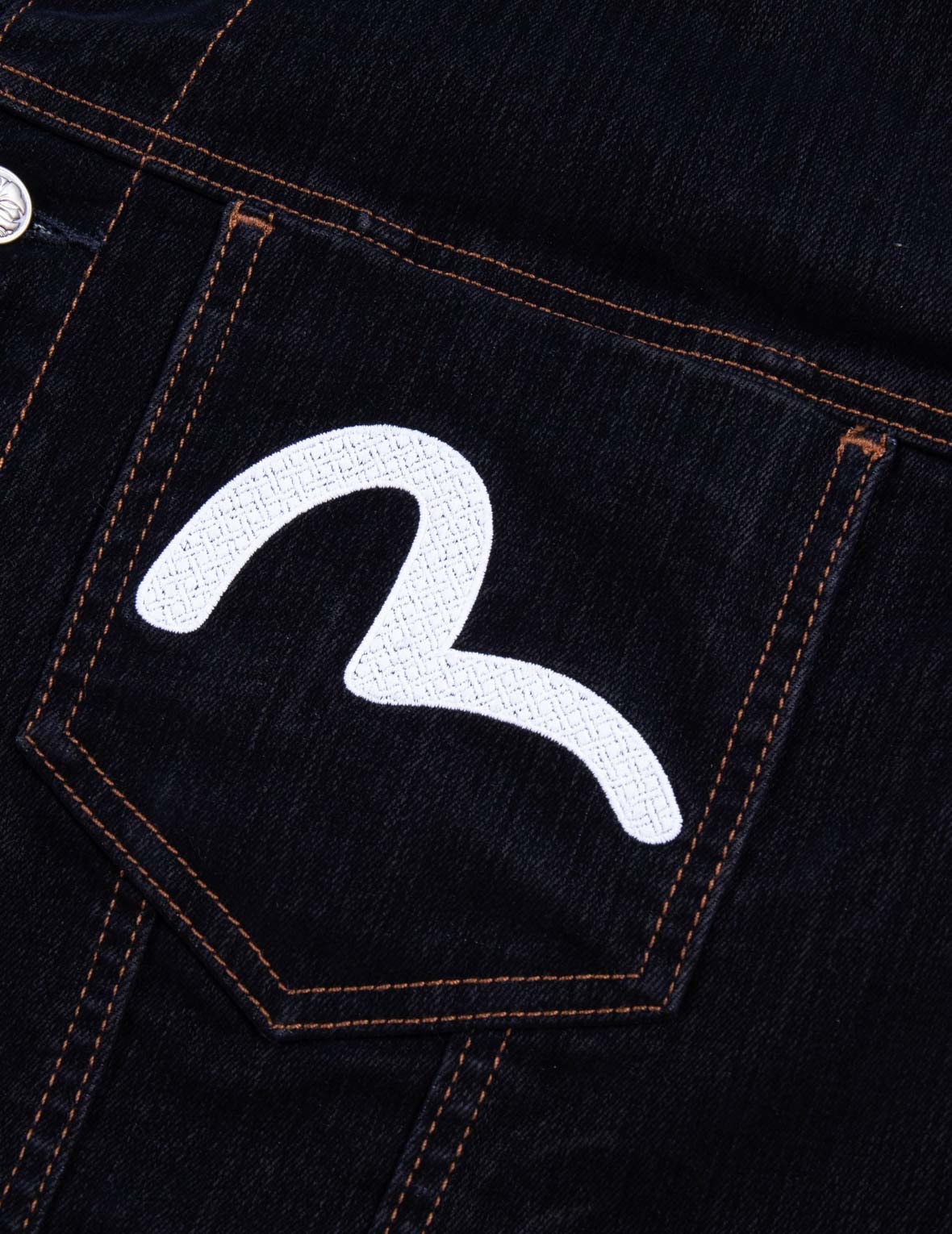 KAMON AND SEAGULL EMBROIDERY REGULAR FIT DENIM JACKET - 8