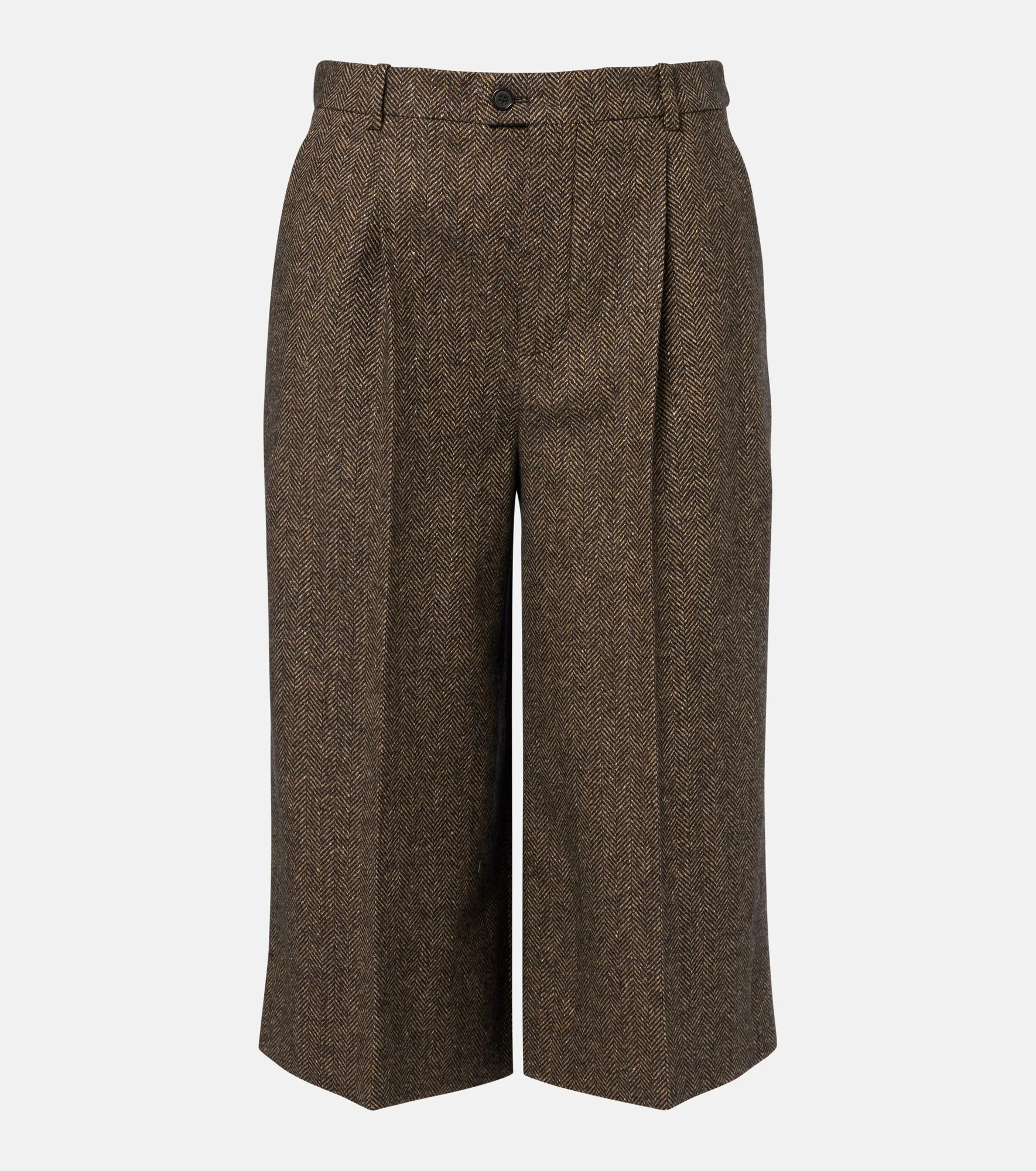 Herringbone wool-blend Bermuda shorts - 1