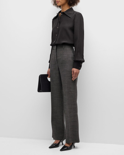 The Row Gandal Mid-Rise Heathered Crepe Wide-Leg Pants outlook