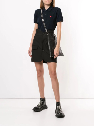 Comme Des Garçons heart-embroidered short-sleeve polo shirt outlook