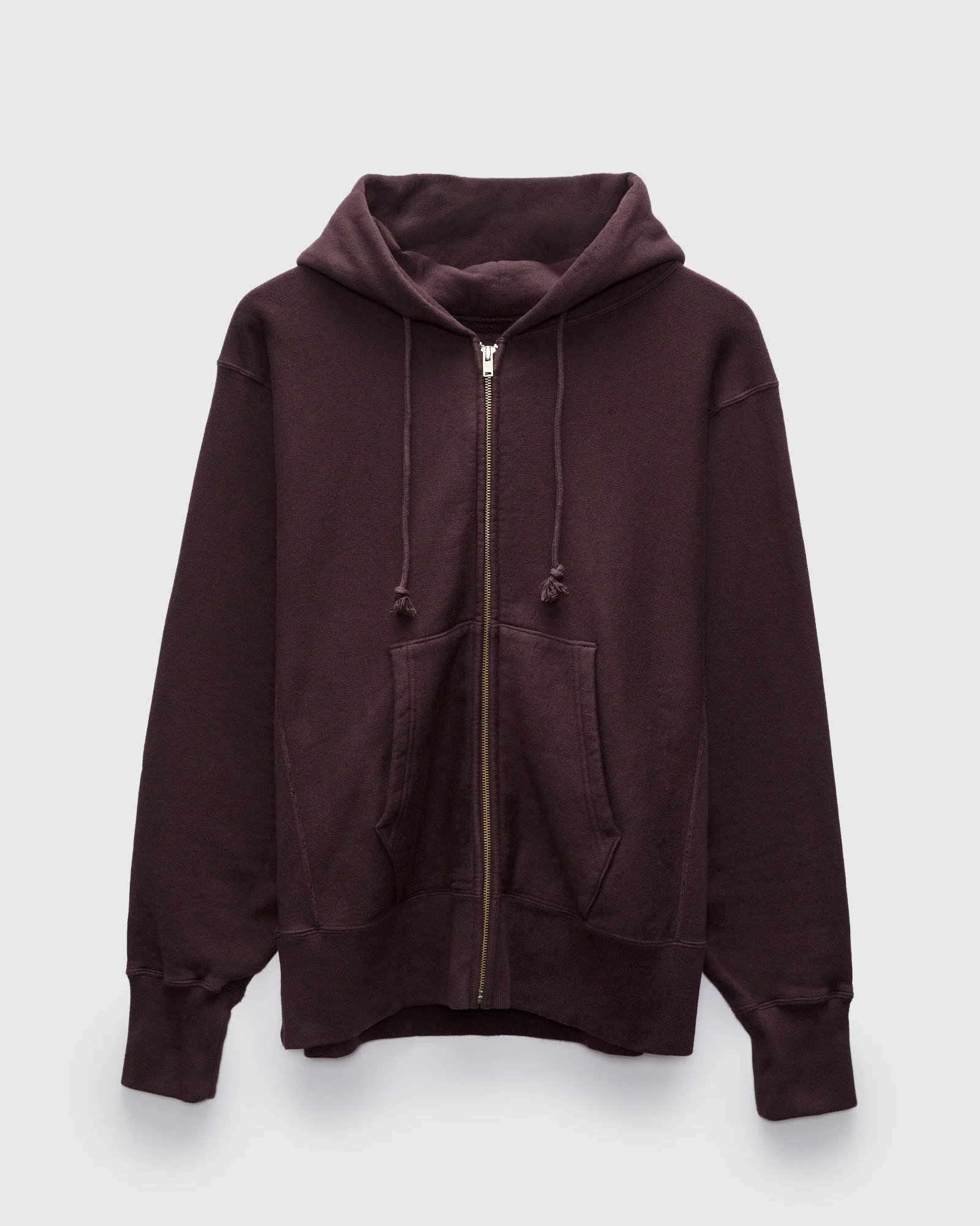 Front Zip Hoodie in Brown Violet - 1
