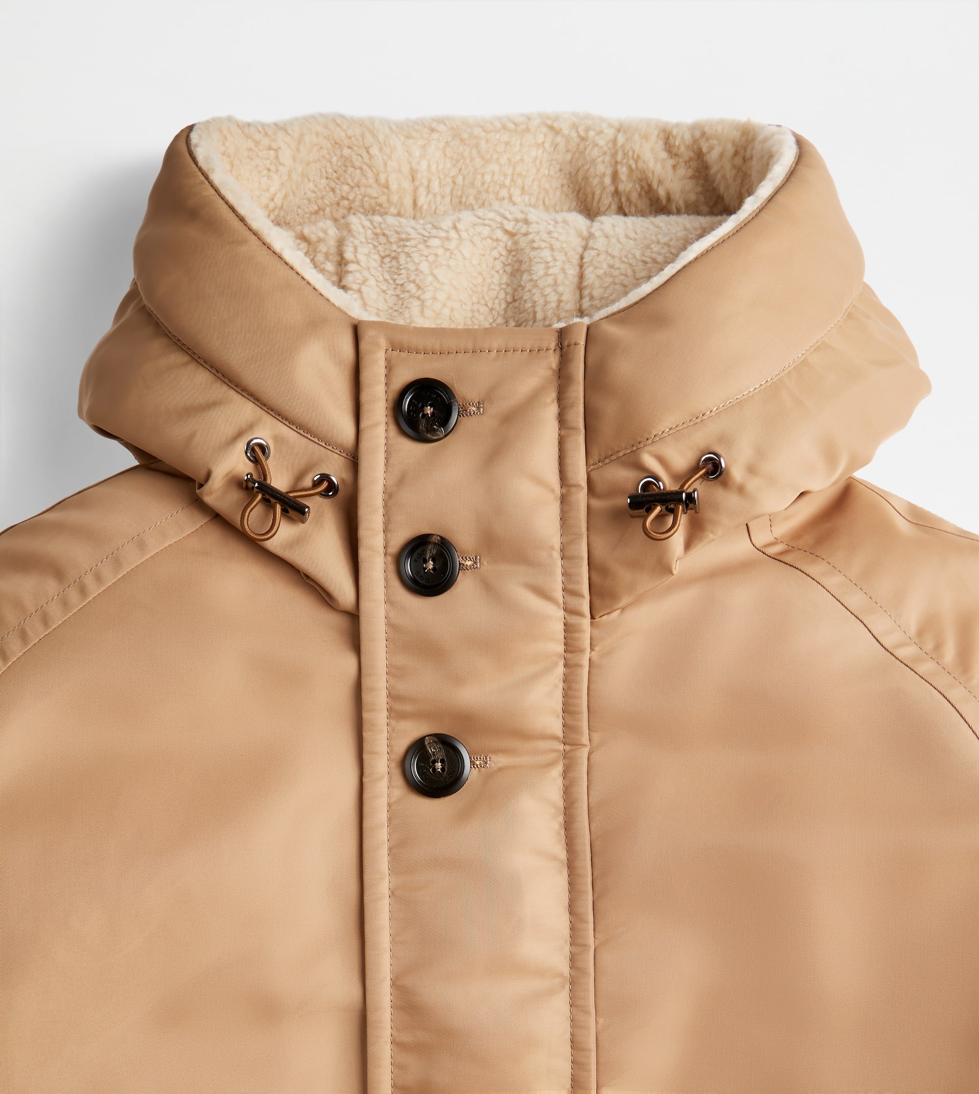 HOODED DOWN JACKET - BEIGE - 5