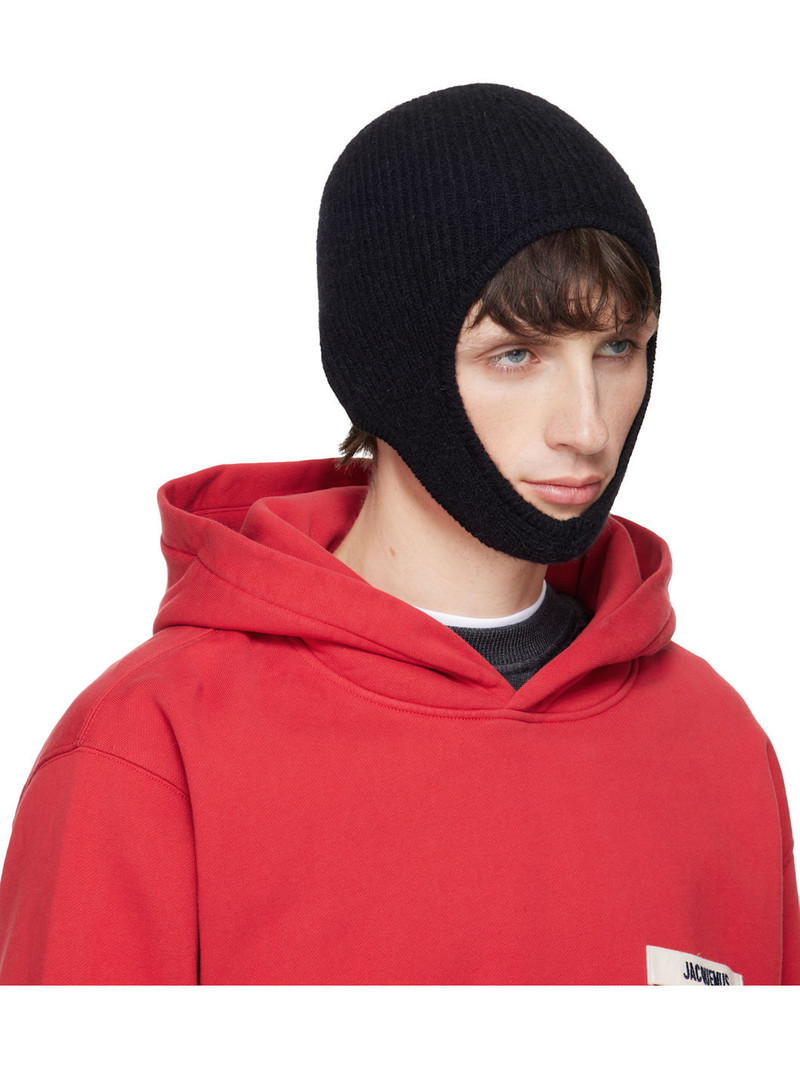 JACQUEMUS Black 'The Gros Grain' Beanie outlook