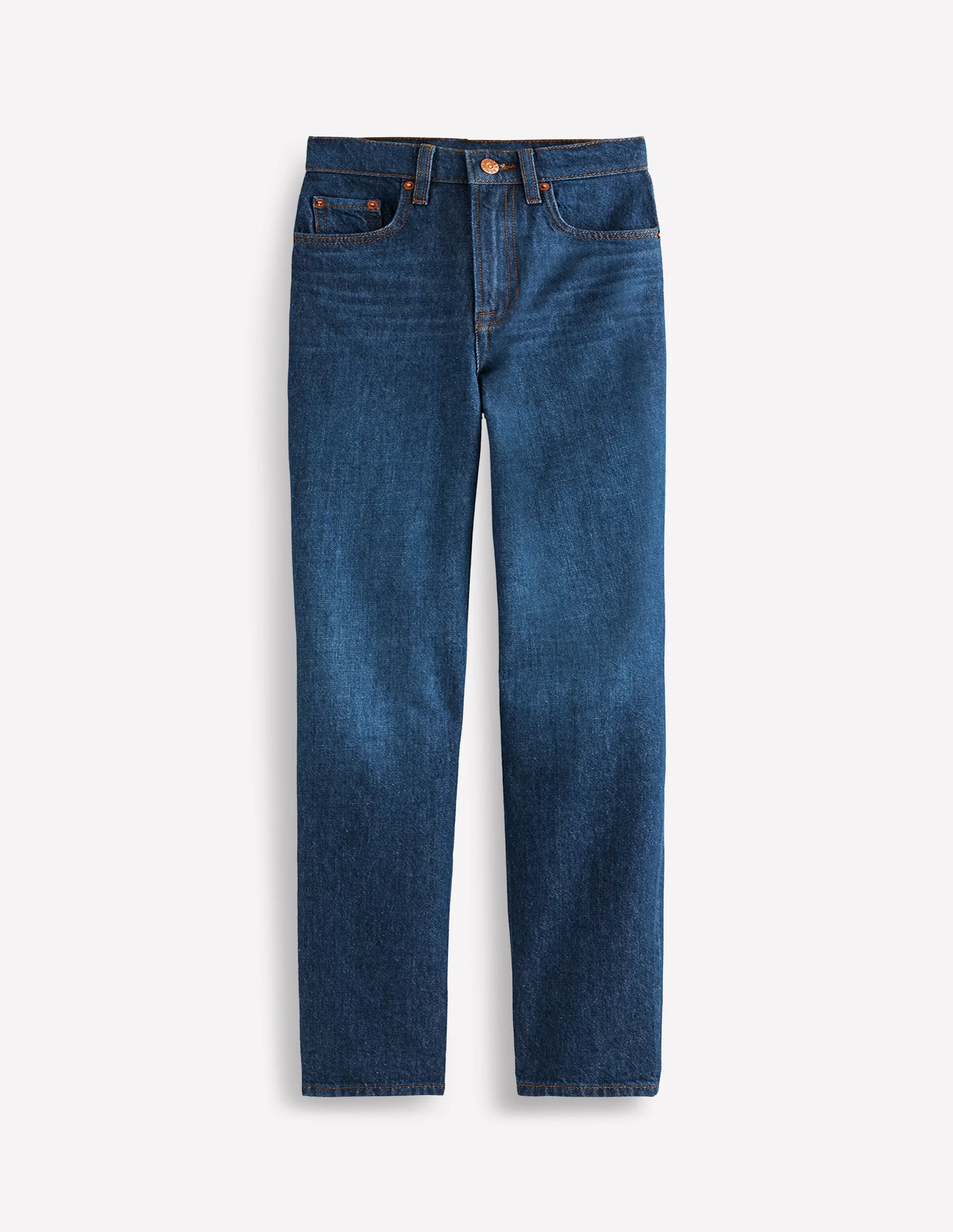 High Rise Straight Leg Jeans-Indigo Rinse - 1