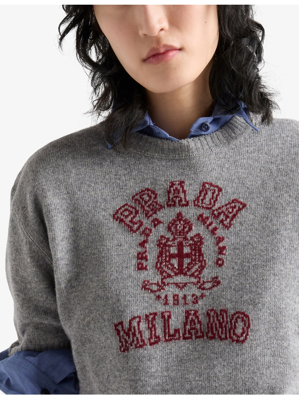 Logo-Intarsia Short-Sleeve Cropped Wool and Cashmere Knitted Jumper - 5