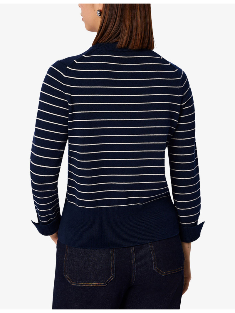 Striped Round-Neck Stretch Cotton-Blend Jumper 3