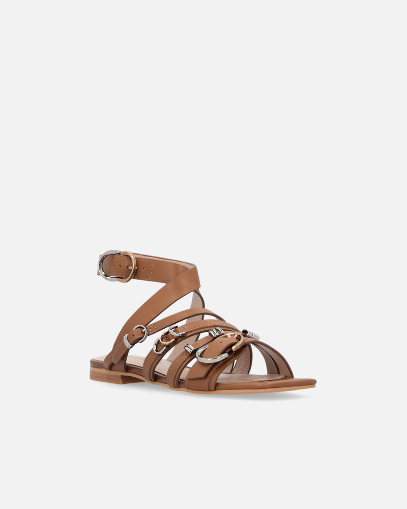 FLAT SANDALS WITH BRAIDED STRAPS AND METALLIC DETAILS 2