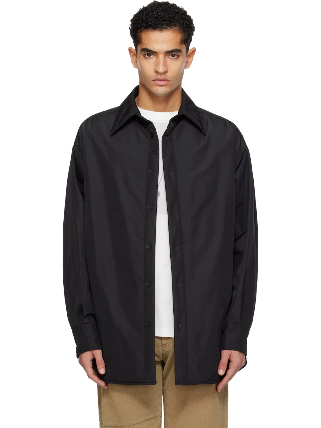 Black Padded Overshirt - 1