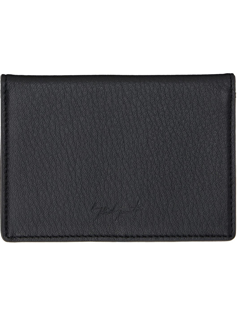 Black Leather Bifold Card Holder 1