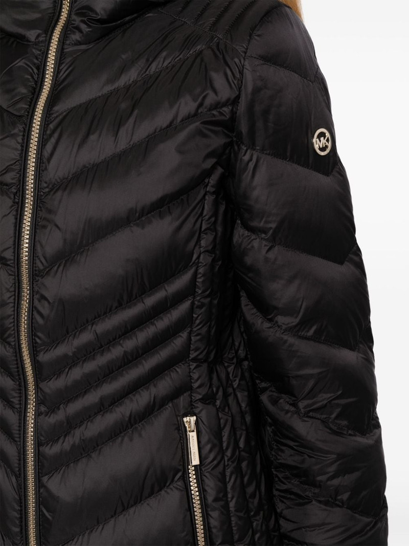 chevron-quilted hooded jacket 5