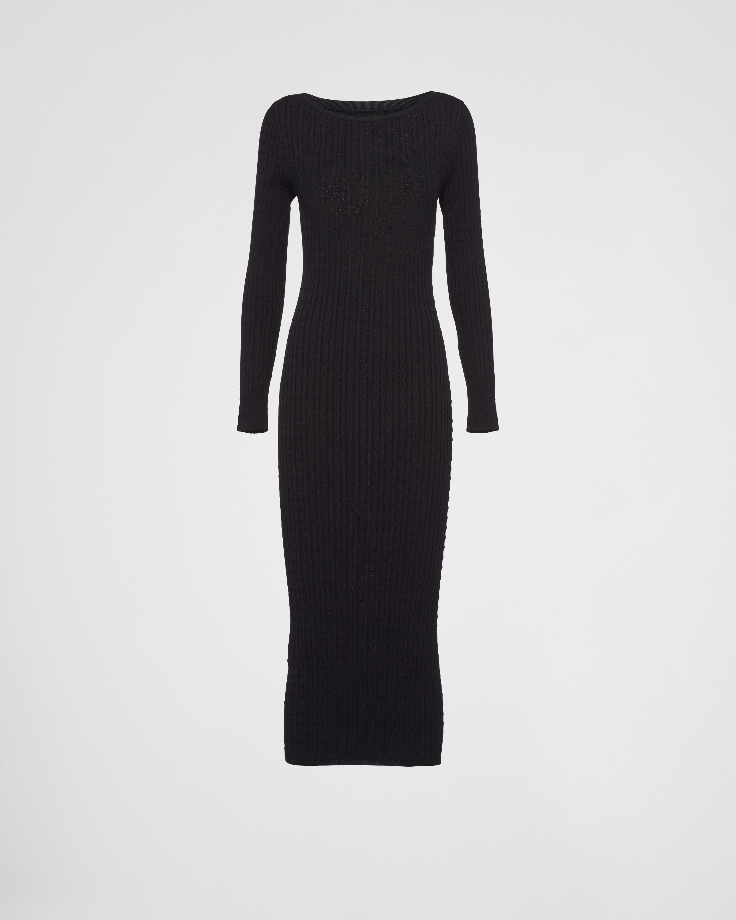 Viscose boat neck dress - 1